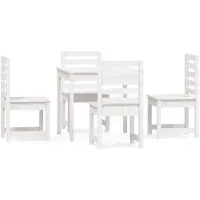 vidaXL Ensemble de jardin 5 pièces blanc pin massif