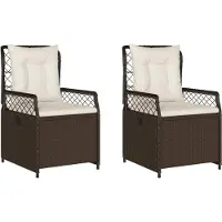 vidaXL Fauteuil de jardin 2 pcs. Réglable Marron Poly Rattan