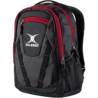 Gilbert Sac à dos Rucksack Sport Club V4, noir et rouge, 50x32x14 cm, pour le rugby