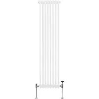 MonsterShop Radiateur Traditionnel à 2 Colonnes Chauffage Vertical Blanc 1800 x 382mm