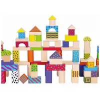 Vigatoys Blocs en bois pour enfants Viga Coloured 100 pièces