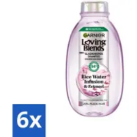 Garnier - Loving Blends - Shampooing - Infusion d'eau de riz - Brillance et douceur - Cheveux longs - 300 ml - Pack avantage - 6 pièces