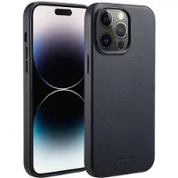 Accezz Coque arrière en cuir avec MagSafe Apple iPhone 14 Pro Max - Onyx Black