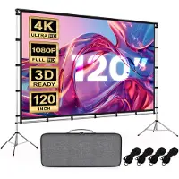Lumina Écran de projection 120 pouces - Écran Beamer avec pied - infroissable - pliable - avec sac de transport - pour l'intérieur et l'extérieur