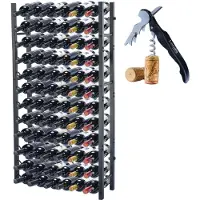 Lendo Online Porte-bouteilles Vin 72 Bouteilles Métal Noir