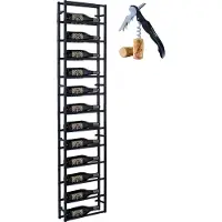 Lendo Online Wine Rack Wall Vertical 12 bouteilles en acier noir
