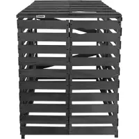 Lendo Online Entourage de poubelles à roulettes Single 71x80x118 cm Bois gris