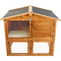 Lendo Online Clapier Lapin Extérieur 94x46x96 cm Bois Marron