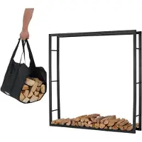 Lendo Online Range-bûches 148x148 Acier Thermolaqué Noir