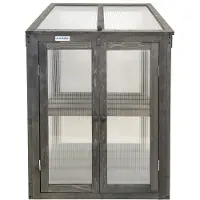 Lendo Online Mini Serre de Culture Bois 60x49x97,5 cm Gris