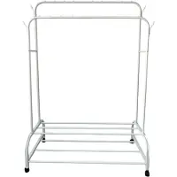 Lendo Online Porte-Vêtements + Roulettes 110x55x165 Blanc