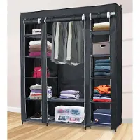 Lendo Online Armoire Pliable 145x44x170 cm Acier Noir