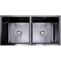 Lendo Online Évier de Cuisine Double Bac Inox 87×44 Anthracite