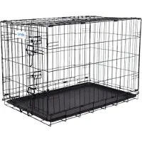 Lendo Online Cage pour Chien Pliable 90x60x67 cm Acier Noir