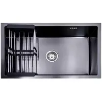 Lendo Online Évier Inox Anthracite 74×44 cm avec Égouttoir