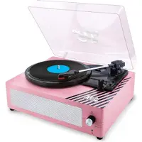 Lisciani Tourne-disque Vintage Rainy Days rose 3 vitesses