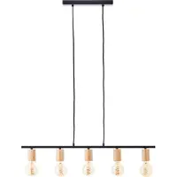 Brilliant Suspension Kerry 5 lampes noir/bois