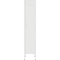Lendo Online Armoire Vestiaire 35x50x180 cm Métal Blanc