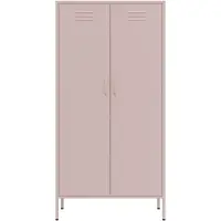 Lendo Online Armoire Vestiaire 90x50x180 cm Métal Rose