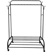 Lendo Online Porte-Vêtements avec Roulettes 110x55x165 Noir