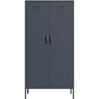 Lendo Online Armoire Vestiaire 90x50x180 cm Métal Anthracite