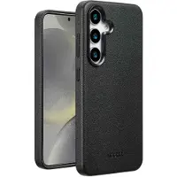 Accezz Coque arrière en cuir avec MagSafe Samsung Galaxy S25 - Onyx Black