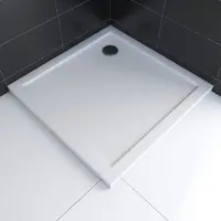 Aurlane RECEVEUR DE DOUCHE A POSER EXTRA PLAT EN ACRYLIQUE BLANC CARRE 70x70 cm BAC DE DOUCHE