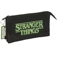 Safta 812584744 Stranger Things Triple Pochette Noir Homme Noir One Size