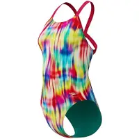 Speedo Fl Printed Leaderback Swimsuit Multicolore UK 30 Femme