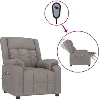 vidaXL Fauteuil relax électrique Tissu Taupe