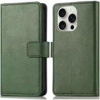 IMoshion Étui de télephone portefeuille de luxe pour Apple iPhone 16 Pro Max - Vert