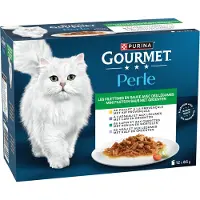 Gourmet 12x85g Perle Les filettines avec des légumes - Pâtée pour chat