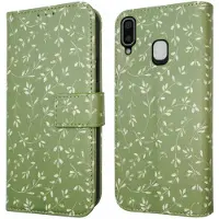IMoshion Étui de télephone portefeuille Design Samsung Galaxy A20e - Green Flowers