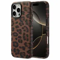 Selencia Coque Sabi imprimé panthère avec MagSafe pour Apple iPhone 16 Pro Max - Mocha Brown