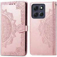 IMoshion Etui de télephone Mandala pour Motorola Moto G86 - Rose Doré