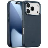 Accezz Coque arrière en cuir avec MagSafe Apple iPhone 17 Pro - Nightfall Blue