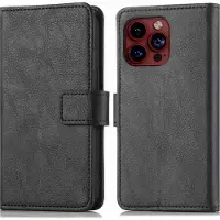 IMoshion Étui de télephone portefeuille de luxe Apple iPhone 15 Pro Max - Noir