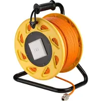 Goobay 58938 Enrouleur de câble réseau RJ45 mobile, 90 m - câble d'installation CAT 7A S/FTP (1200MHz) sans halogène, blindé de haute qualité, sur enrouleur de câble robuste