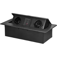 ORNO OR-GM-9034/GR bloc d'interrupteurs encastré, 2x 230V, 2x USB (type A+C ; 3.6A), couleur graphite