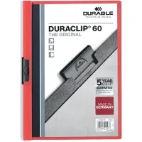 Durable Chemise à clip DURACLIP , format A4, plastique, avec clip, rouge