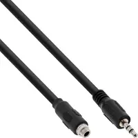 InLine Câble adaptateur audio , stéréo 3,5 mm mâle / femelle avec filetage, 0,6 m