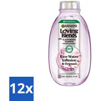 Garnier - Loving Blends - Shampooing - Infusion d'eau de riz - Brillance et douceur - Cheveux longs - 300 ml - Pack avantage - 12 pièces