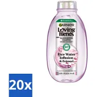 Garnier - Loving Blends - Shampooing - Infusion d'eau de riz - Brillance et douceur - Cheveux longs - 300 ml - Pack avantage - 20 pièces