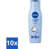 Nivea - Shampooing - Classic Care - Soin sain - Cheveux brillants - 250 ml - Pack avantage - 10 pièces
