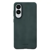 Accezz Coque MagSafe en cuir vintage Samsung Galaxy S25 Edge - Smokey Green
