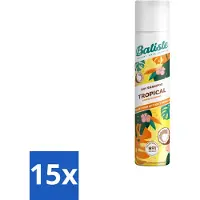 Batiste - Tropical - Shampooing sec - Parfum tropical - Rafraîchit et coiffe - 200 ml - Pack avantage - 15 pièces