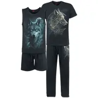 Spiral Pyjama de - Loup Celtique - Pyjama Gothique Homme (4 Pièces) - M - XXL - pour Homme - noir - Taille XL