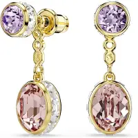 Swarovski Boucles d'oreilles marron / or / violet / transparent