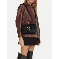 Pinko sac à épaule bandoulière Love One Classic Slouchy FL Nero - Antique Gold noir