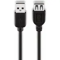 Pro USB 2.0 Hi-Speed Verlängerungskabel, Schwarz, 0.6 m